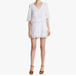 Saks Fifth Avenue Romper Shorts White Eyelet Lace